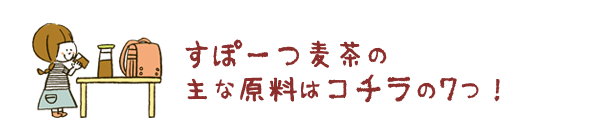 すぽーつ麦茶の主な原料はコチラの7つ