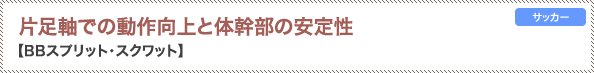 片足軸での動作向上と体幹部の安定性　BBスプリット・スクワット