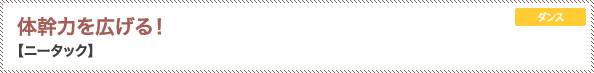 体幹力を広げる!【ニータック】