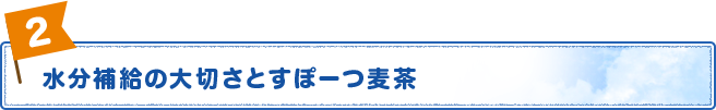 水分補給の大切さとすぽーつ麦茶