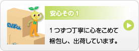 安心その1 1つずつ丁寧に心をこめて梱包し、出荷しています。